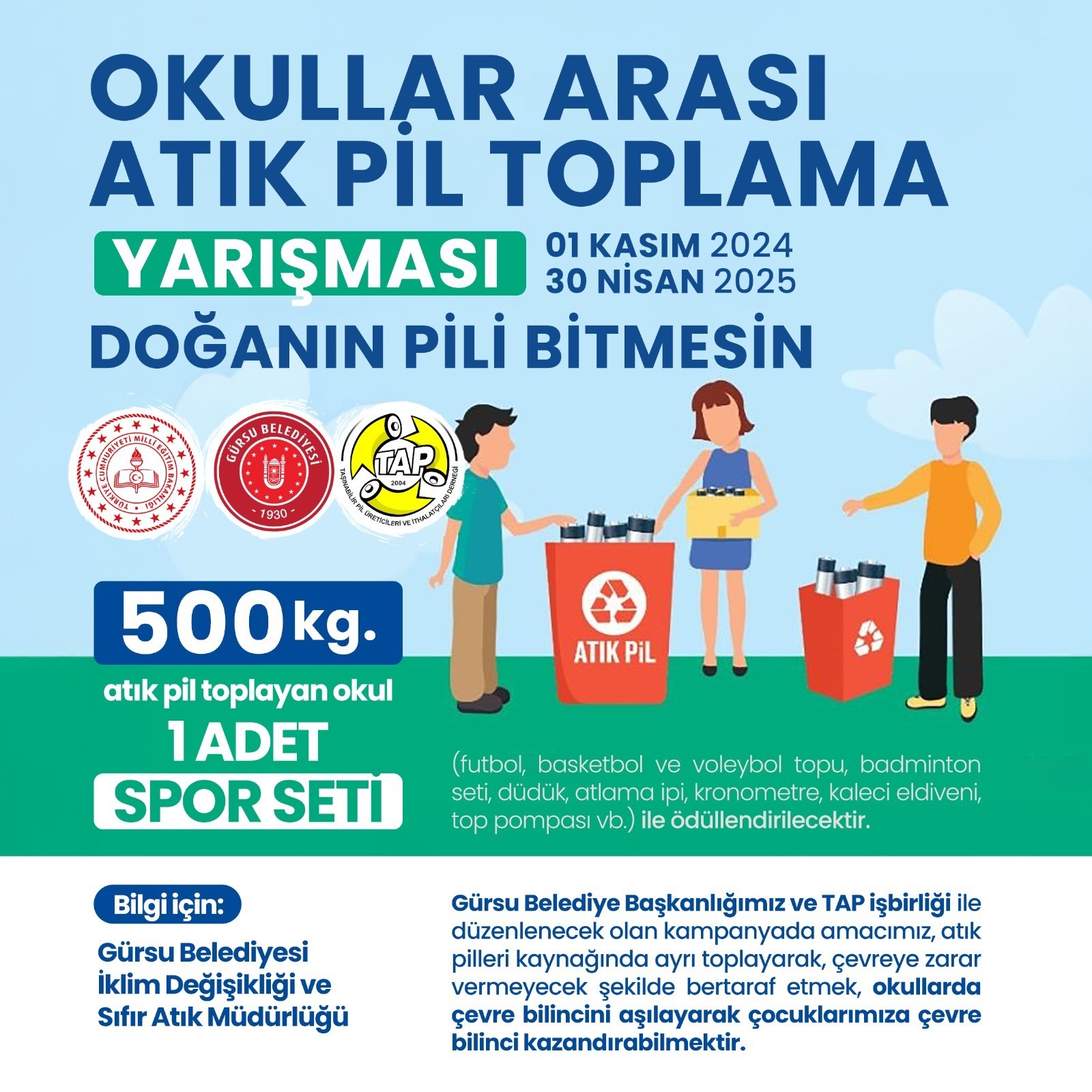 Gürsunun Okullarında Atık Pil Kampanyası